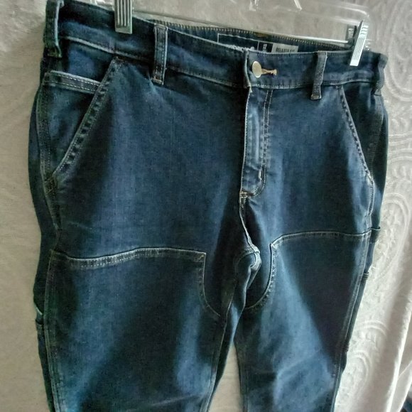 Size 12 Tall Carhartt Relaxed Fit Double Knee CarpenterJeans (T-357) - Picture 4 of 8